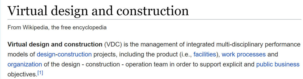 Wikipedia definicja Virtual Design and Construction