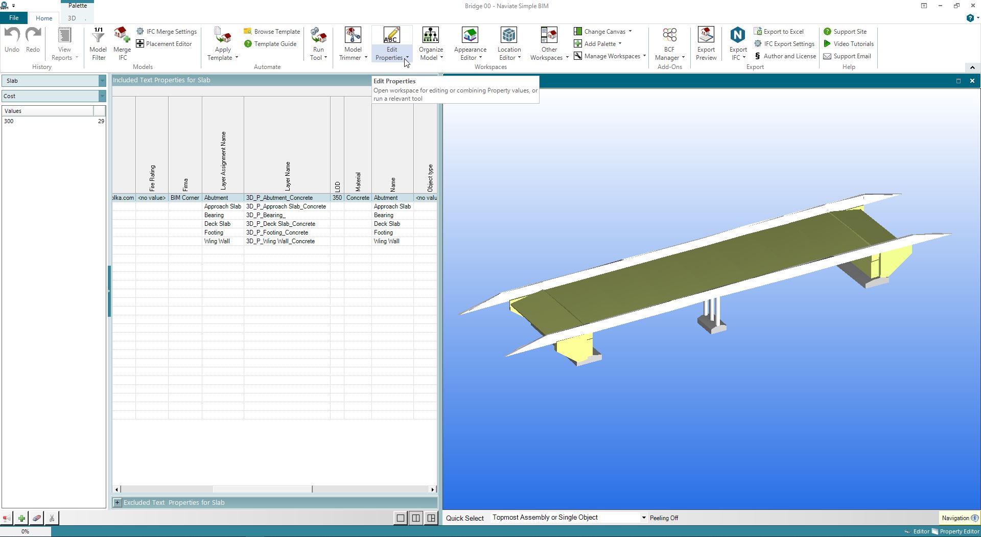 Implementation from IFC-RoadBIM files.