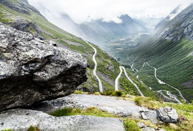Norway Trollstigen, steep road with curves