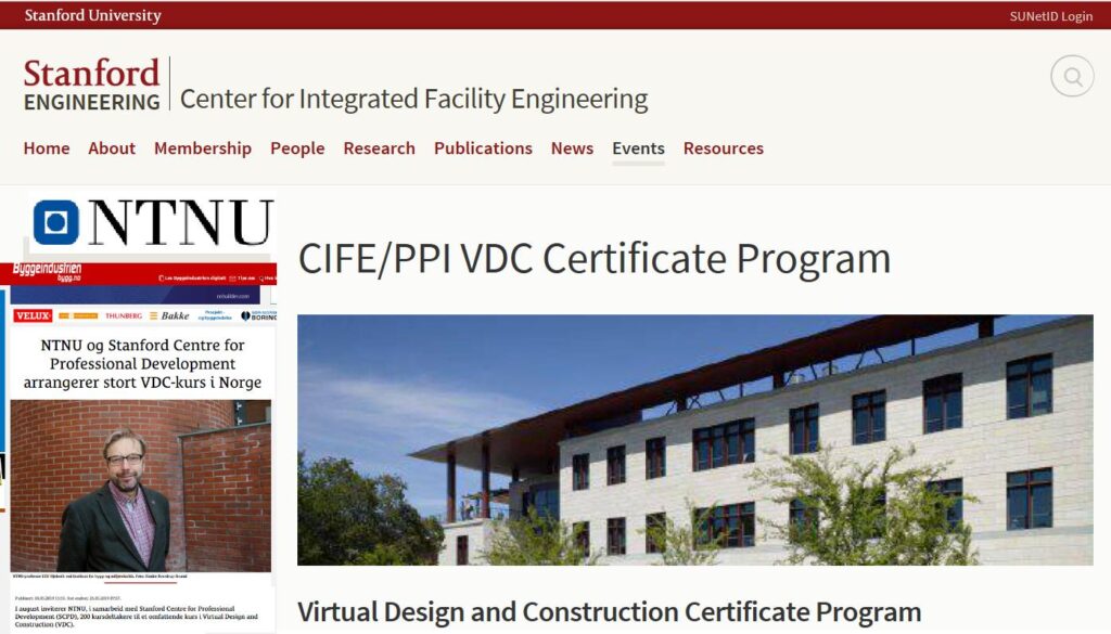 VDC course with certificate on NTNU