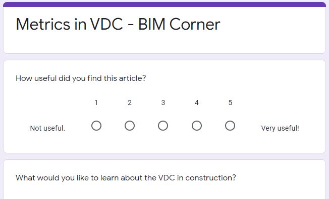 Forms for metrics in VDC
