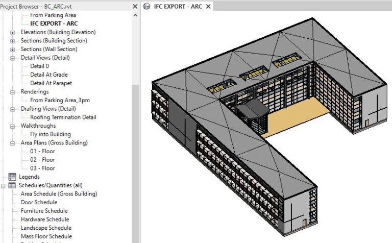 IFC Export 3D view