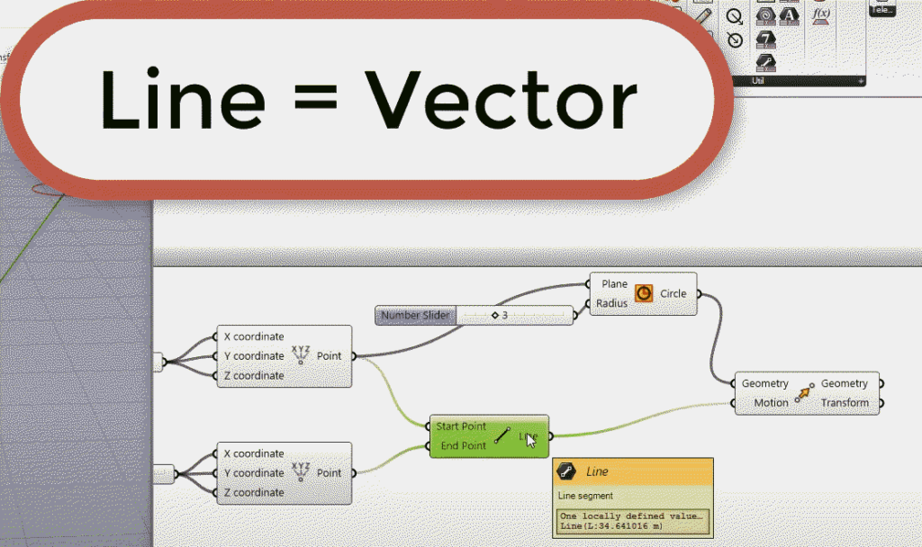 Line as a vector in GRasshopper