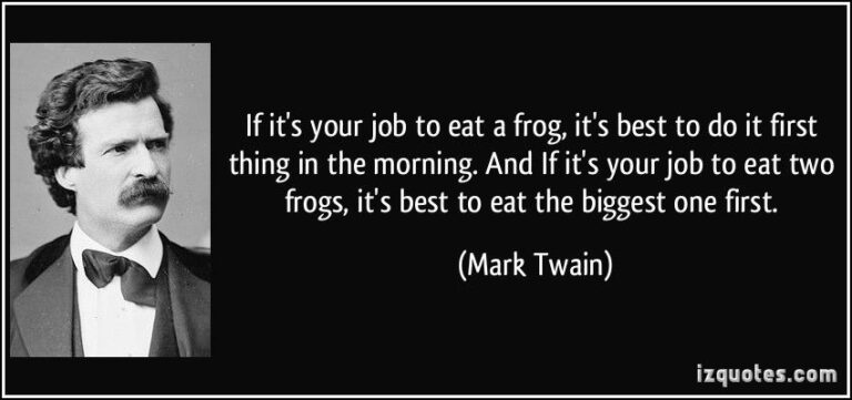 mark twain eat a frog