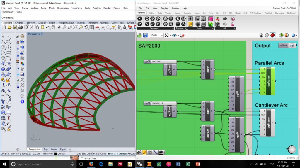 SAP200 FEM in Grasshopper