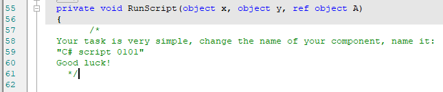 Comments in c# script