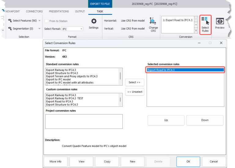 Export To IFC 4.3 from Trimble Quadri