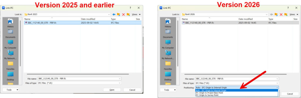 Revit - IFC files linking options