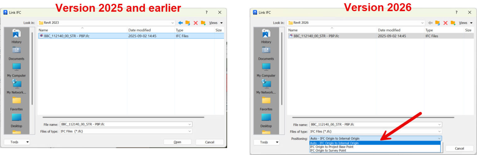 Linking IFC to Revit 2026