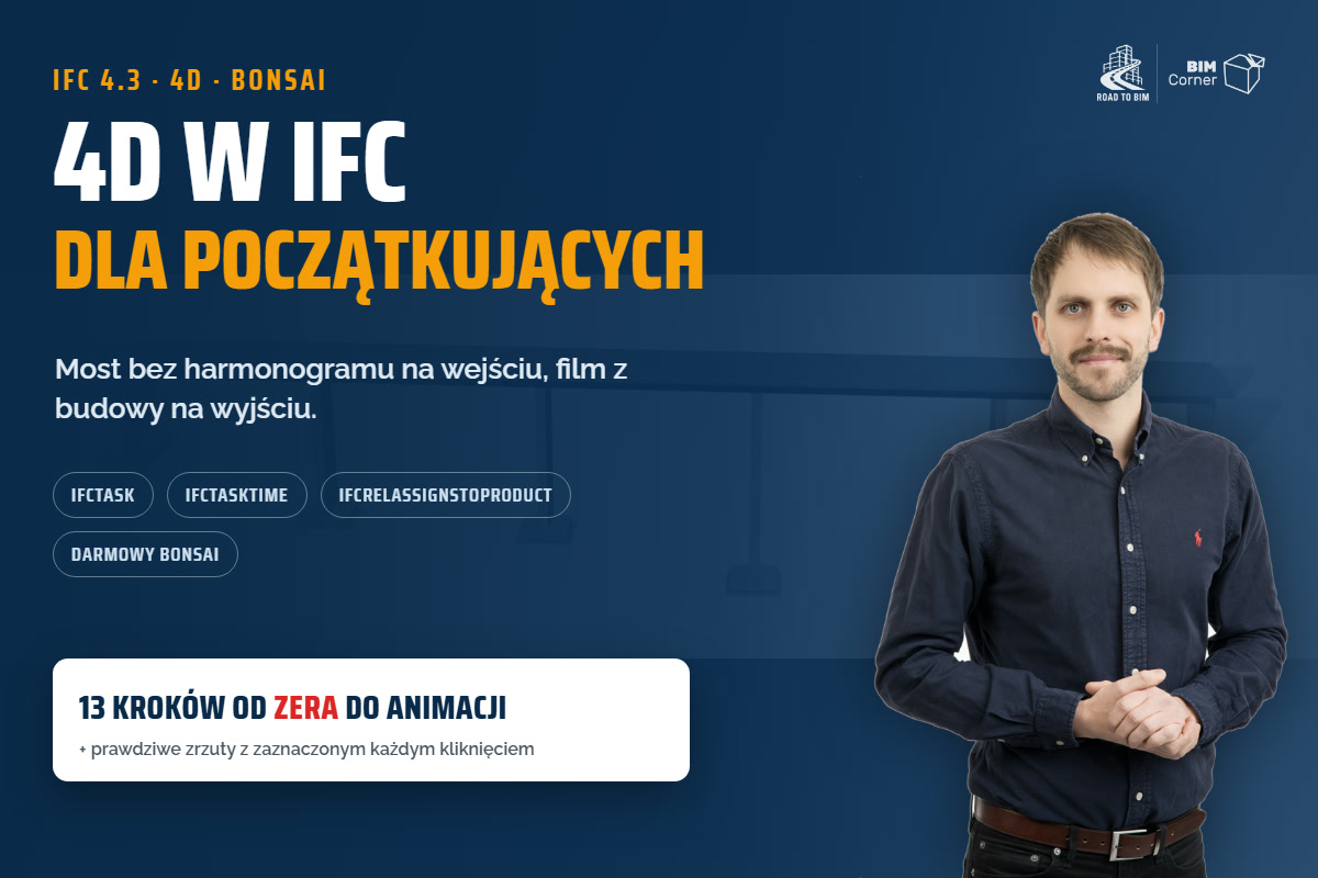 Okładka: 4D w IFC dla początkujących - 13 kroków od zera do animacji, Marcin Pszczolka