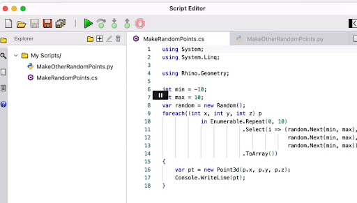 Grasshopper Script editor